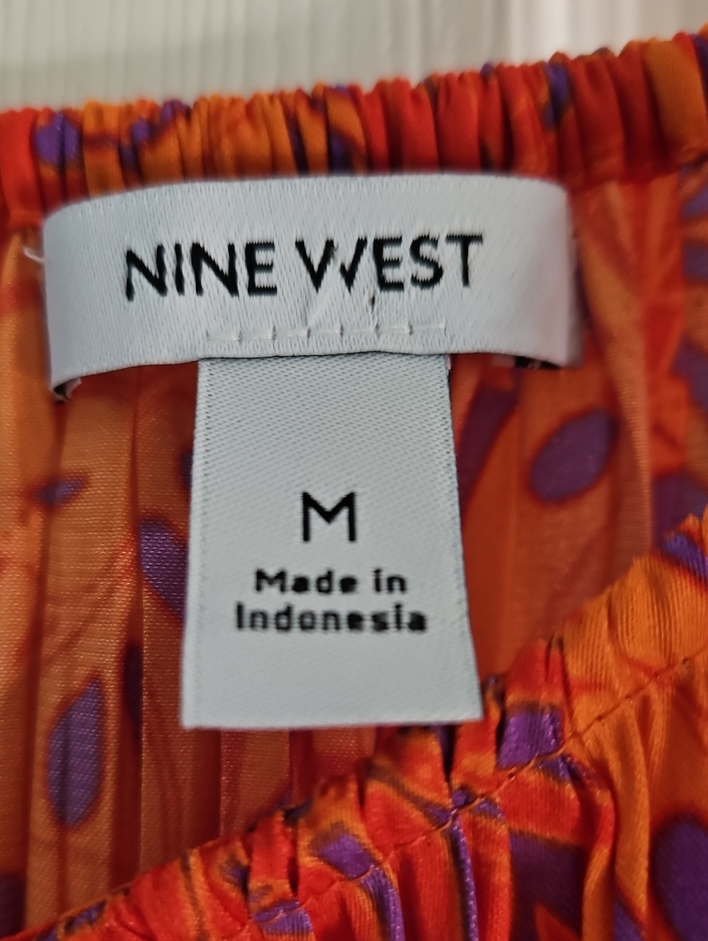 Nine West Orange and Purple Printed Summer Dress, NWT, Sz M - Picture 7 of 8